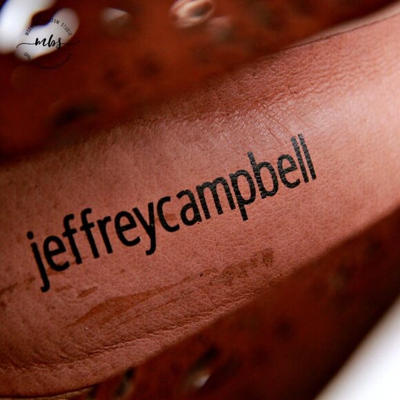 Jeffrey Campbell Cors Cut Out Zip Up Open Toe Heeled Sandals Tan Women Size 7 - Picture 15 of 15